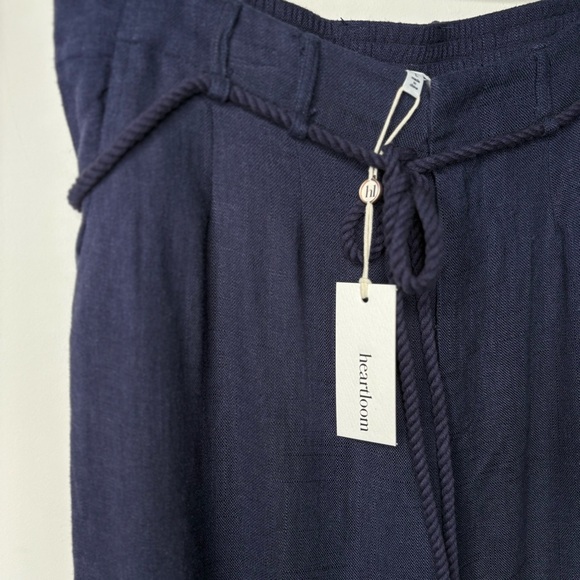 Heartloom Niantic Pant in Navy Wide Leg Tie Waist - Picture 3 of 6